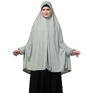 Prayer hijab in stretchable Jersey fabric-Sage Green